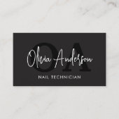 QR Code Nail Specialist Artist Moderne Typografie Visitenkarte (Vorderseite)