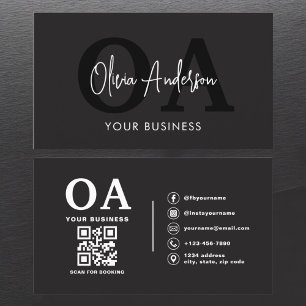 QR Code Nail Specialist Artist Moderne Typografie Visitenkarte