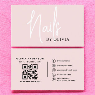 QR Code Nail Specialist Artist Moderne Typografie Visitenkarte