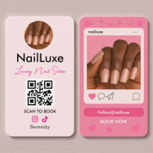 QR Code Nail Technician Blush Pink Photo