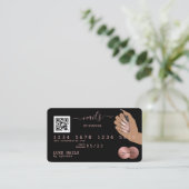 QR-Code Nails Technischer Kreditkarte Rose Gold Visitenkarte (Stehend Vorderseite)