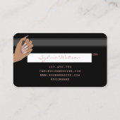 QR-Code Nails Technischer Kreditkarte Rose Gold Visitenkarte (Rückseite)