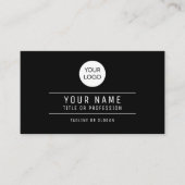 QR-Code Name Berufliches Logo Schwarz Telefonnummerkarte (Vorderseite)