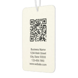 QR-Code Name Kontakt Informationen Schwarz und Wei Autolufterfrischer