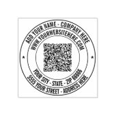 QR Code Name Website Adresse Runder Kautschuk Brie Gummistempel (Prägung)