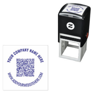 QR-Code Name Website Business Round-Briefmarke Permastempel