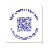 QR-Code Name Website Business Round-Briefmarke Permastempel (Design)