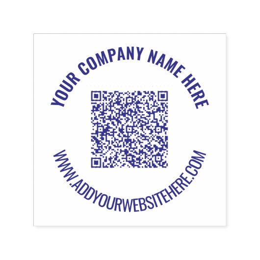 QR-Code Name Website Business Round-Briefmarke Permastempel (Design)