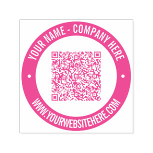QR-Code-Name Website Farbe Runde Stempelvorlage Permastempel
