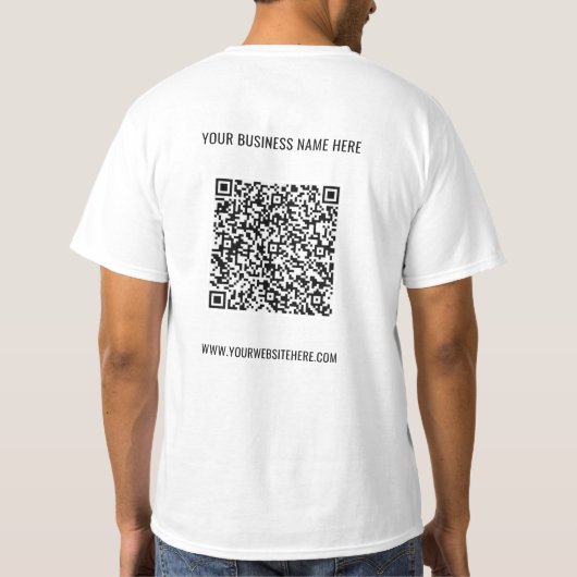 QR-Code Name Website T - Shirt Werbeunternehmen (Rückseite)