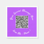 QR Code Napkins mit benutzerdefiniertem Text und F Serviette (Vorderseite)
