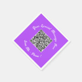 QR Code Napkins mit benutzerdefiniertem Text und F Serviette (Ecke)