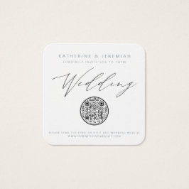 QR Code Nautical Beach Seashell Wedding Einladung