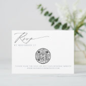 QR Code Nautical Beach Seashell Wedding RSVP Karte (Stehend Vorderseite)