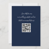 QR Code Navy Blue Calligraphy Wedding Einladung (Rückseite)