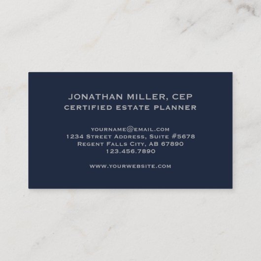 QR Code Navy Blue Gray Visitenkarte (Rückseite)