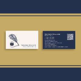 QR Code Navy Mobile Notar Business Card Visitenkarte