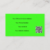 QR-Code Neon Green Modern Colorful Event Plan Visitenkarte (Rückseite)