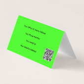 QR Code Neon Green Moderne farbenfrohe Veranstaltu Visitenkarten (Rückseite)