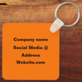 QR Code Neon Orange Elegantes Business Schlüsselanhänger (Rückseite)