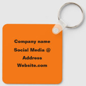 QR Code Neon Orange Elegantes Business Schlüsselanhänger (Rückseite)