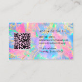 QR-Code Neonfarben Opalsteinstruktur Visitenkarte (Rückseite)