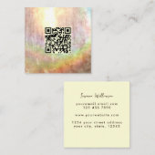 QR-Code Neutral Beige Stone Rainbow Abstrakt Art Quadratische Visitenkarte (Vorne/Hinten)