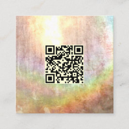 QR-Code Neutral Beige Stone Rainbow Abstrakt Art Quadratische Visitenkarte