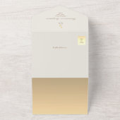 QR-Code Neutral Elfenbeingold Wildblumen Hochzeit All In One Einladung (Außenbereich)