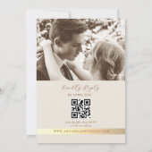 QR Code Neutral Wildflower Photo Wedding Einladung (Rückseite)
