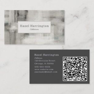 QR-Code Neutrale Abstrakte Visitenkarte Soft Gray