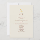 QR-Code Neutrale Wildblumen-Foto-Hochzeit Einladung (Vorderseite)