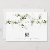 QR-Code Nicht-FOTO-Eukalyptus-Monogramm-Hochzeit Save The Date (Rückseite)