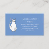 QR-Code Niedlich Cat Pet Sitter Blau Visitenkarte (Vorderseite)