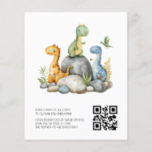 QR Code Niedlich Dinosaurier Schläge Bald Baby Dus (Rückseite)