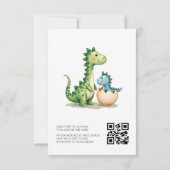 QR Code Niedlich Dinosaurier Schläge Bald Baby Dus Einladung (Rückseite)