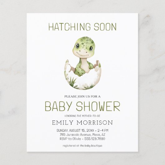 QR Code Niedlich Dinosaurier Schläge Bald Baby Dus Flyer (Vorne)