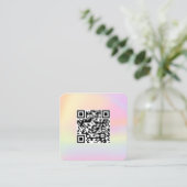 QR Code Niedlich Rainbow Holograph Make up Nail Ar Quadratische Visitenkarte (Stehend Vorderseite)