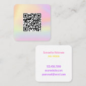 QR Code Niedlich Rainbow Holograph Make up Nail Ar Quadratische Visitenkarte (Vorne/Hinten)