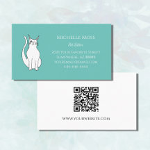 QR-Code Niedlich Winking Cat Pet Sitter Aquamarin 