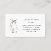 QR-Code Niedlich Winking Cat Pet Sitter Schwarz-we Visitenkarte (Vorderseite)