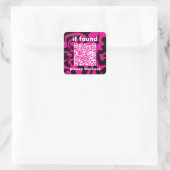 QR-Code - niedliches, rotes Rosa Quadratischer Aufkleber (Tasche)