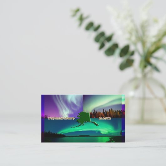 QR Code Nordlichter der Alaska-Collage Visitenkarte (Stehend Vorderseite)