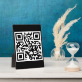 QR-Code nur rechteckige Tablettenplatte mit Easel Fotoplatte (Seite)
