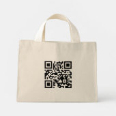 QR-Code nur Tiny-Tasche Mini Stoffbeutel (Rückseite)