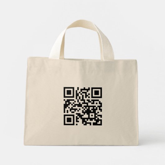 QR-Code nur Tiny-Tasche Mini Stoffbeutel (Rückseite)