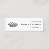 QR Code Oak Leaf Social Media Mini Business Card Mini Visitenkarte (Vorderseite)