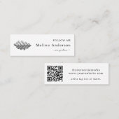 QR Code Oak Leaf Social Media Mini Business Card Mini Visitenkarte (Vorne/Hinten)