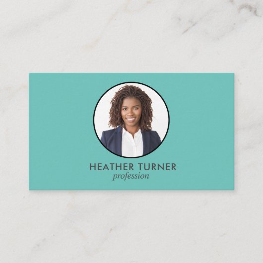 QR-CODE oder Berufliches Logo-Headshot-Foto Aquama Visitenkarte (Vorderseite)