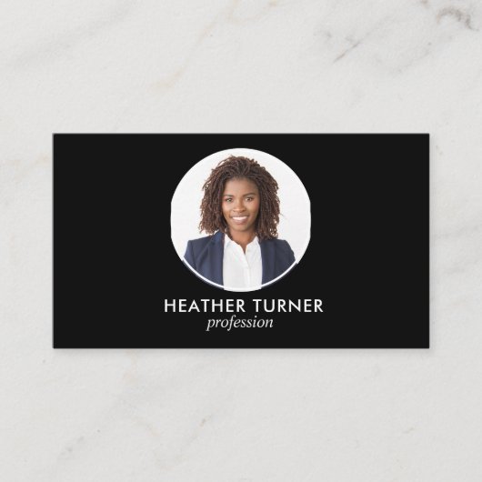 QR-CODE oder Berufliches Logo-Headshot Foto Schwar Visitenkarte (Vorderseite)